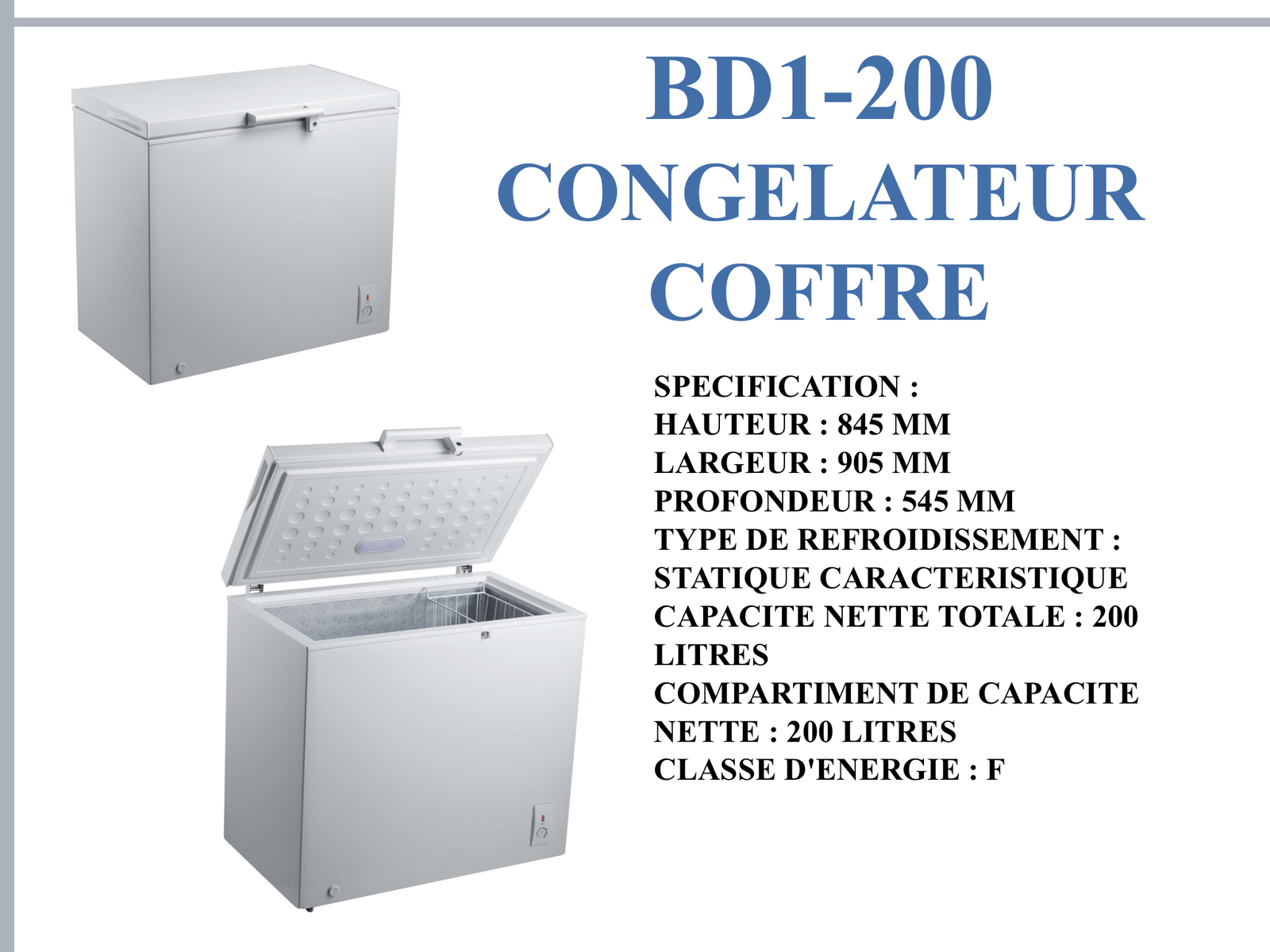 CONGELATEUR COFFRE HG-SRJ 200L BD1200
